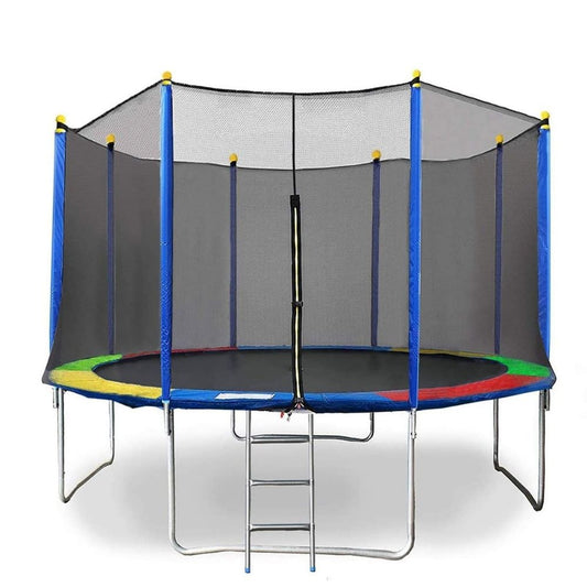 6 Feet Trampoline with Enclosure Safety Net & Jumping Pad (Rainbow Color Trampolines) - COD Not Available
