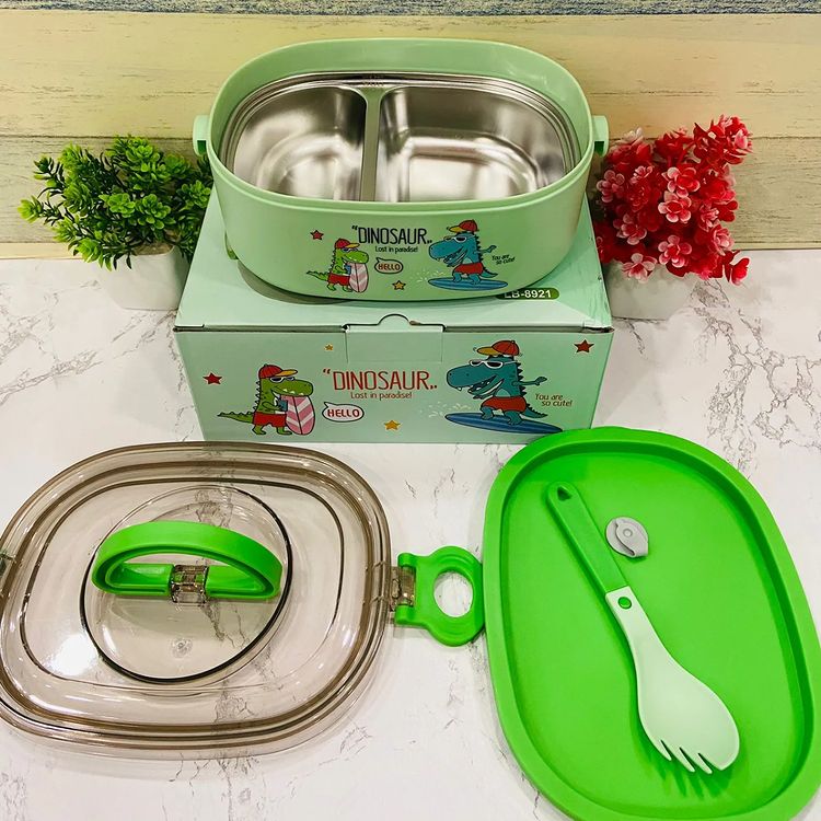 PORORO Stainless Steel Food Snack Plate Tray Lunch Box for Kids Children PK