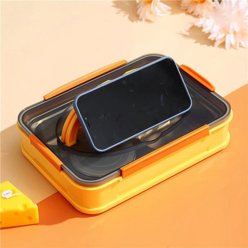 Yellow Duck 304 stainless steel portable compartment lunch box