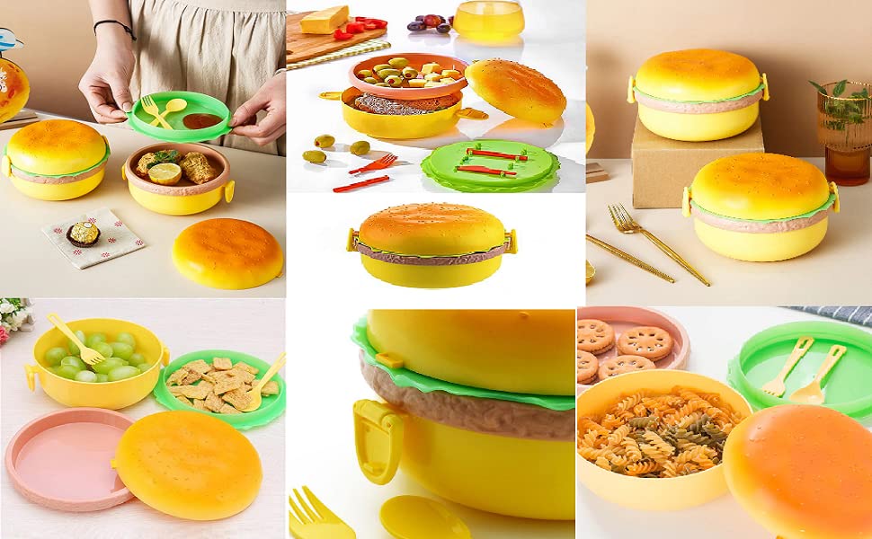 Burger Shape Lunch Box for Kids - School Tiffin Box