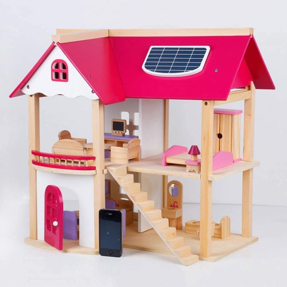 Wooden Multi-Story Doll House (Big) with Wooden Furniture