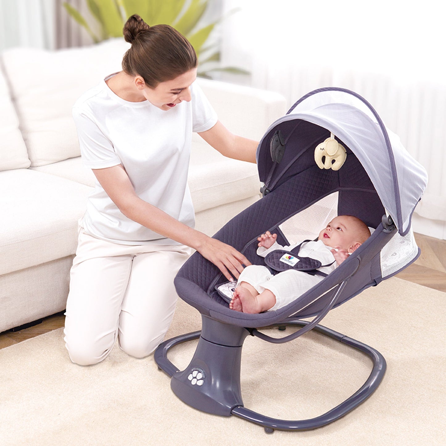 Mastela Deluxe 3in1 Swing Grey (Birth+ to 36 months)