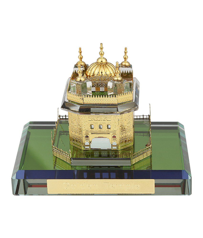 24k Gold Plated Gold Temple Decoration Crystal Sikhism craft Crystal Golden Temple Model Golden Temple India