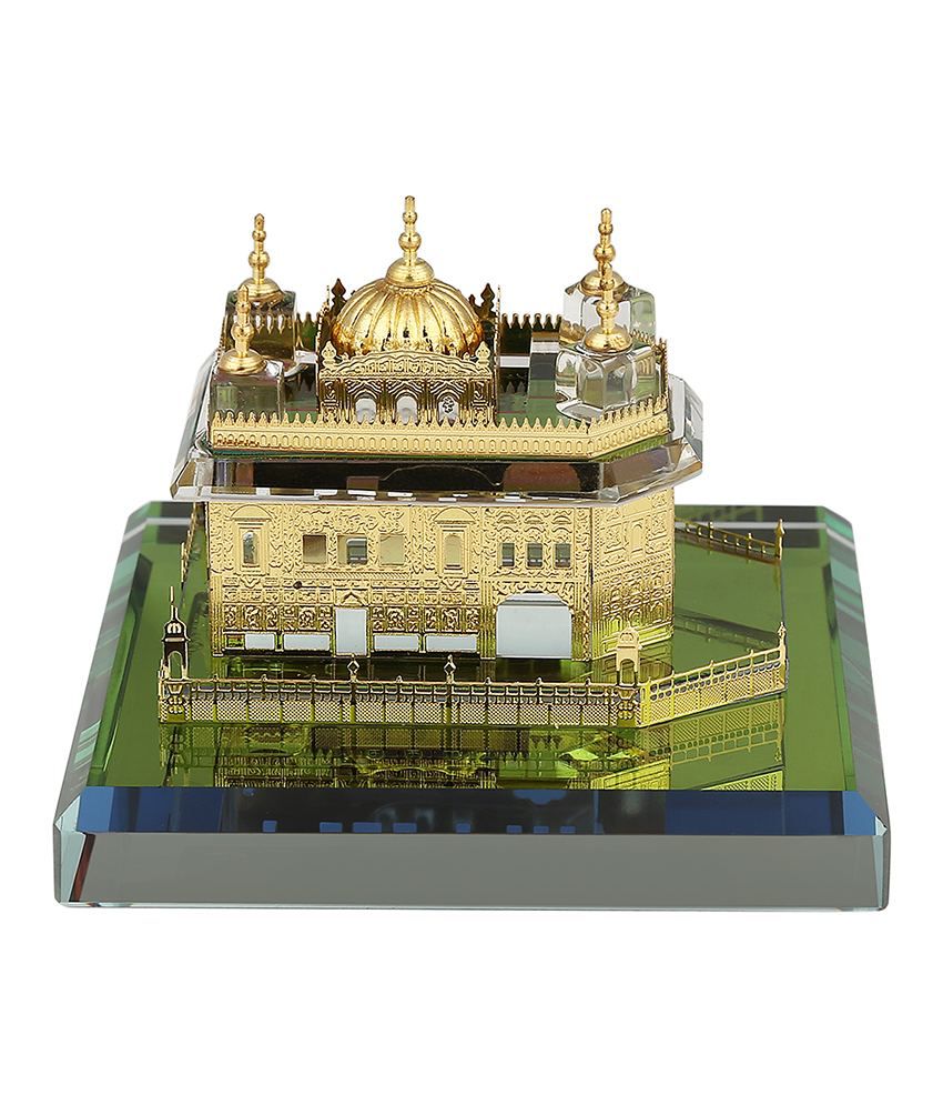 24k Gold Plated Gold Temple Decoration Crystal Sikhism craft Crystal Golden Temple Model Golden Temple India