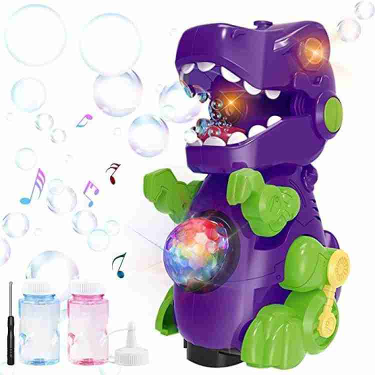 Premium Quality Dinosaur Bubble Machine with Music and Lights, for Kids
