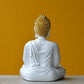 Elegant Glossy White & Gold Buddha Statue for Home Decor 14-Inch