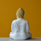Elegant Glossy White & Gold Buddha Statue for Home Decor 17-Inch