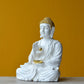 Elegant Glossy White & Gold Buddha Statue for Home Decor 14-Inch