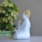 Elegant Glossy White & Gold Buddha Statue for Home Decor BIG Size 24-Inch